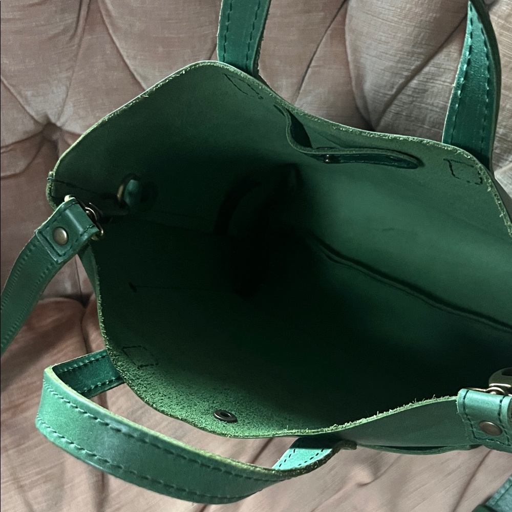 Portland Leather MiniCrossbody Bag in Cowboy Mint - Picture 3 of 4